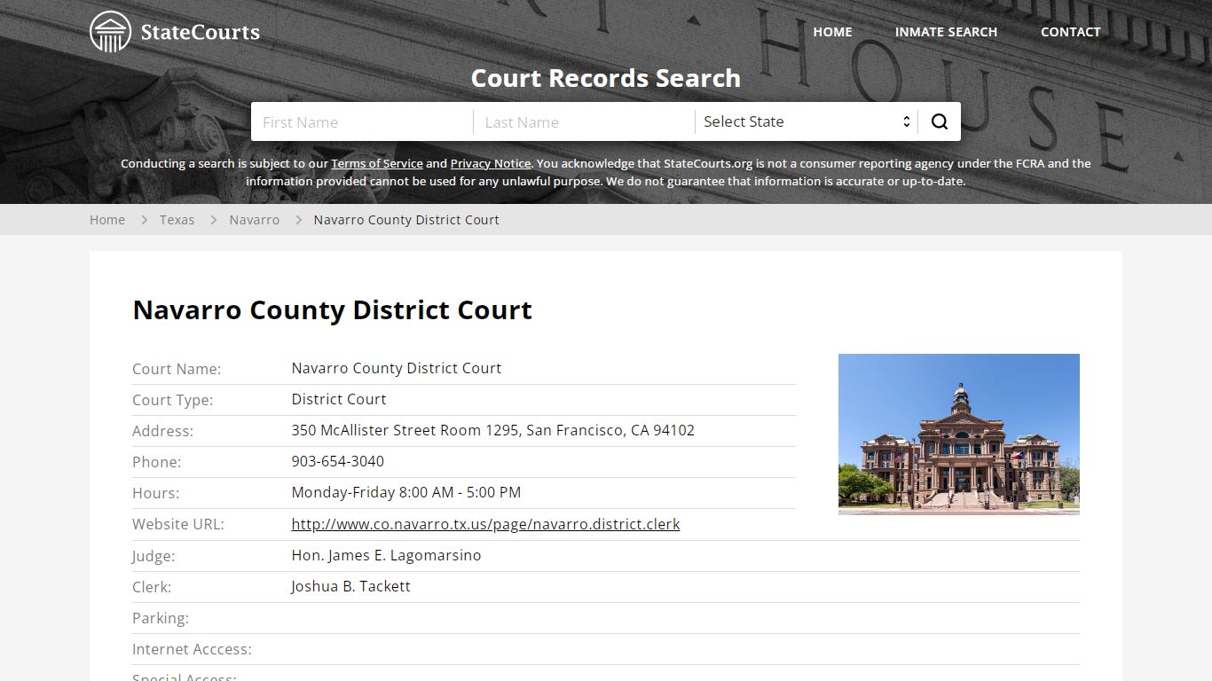 Navarro County District Court, Navarro County, TX ...